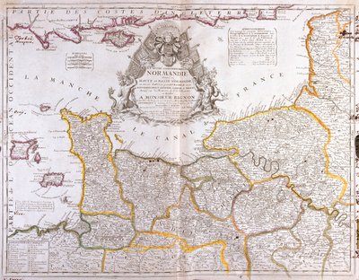 Map of Normandy, 1694, from Le Theatre du Monde, by Jean-Baptiste Nolin, Published 1717 by French School